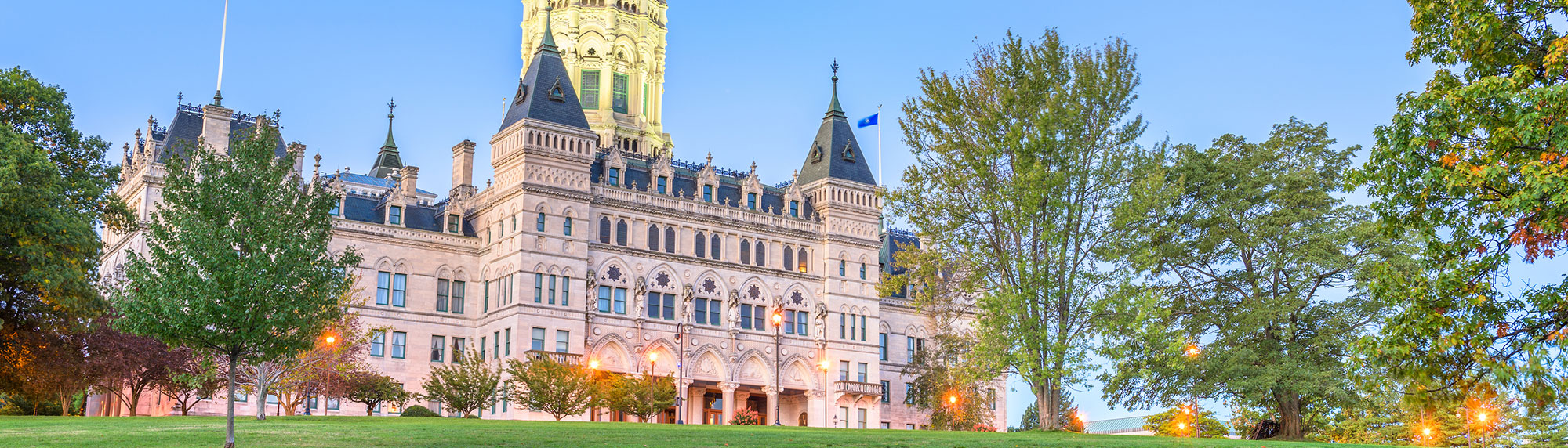 Connecticut State Capitol in Hartford, Connecticut at dawn