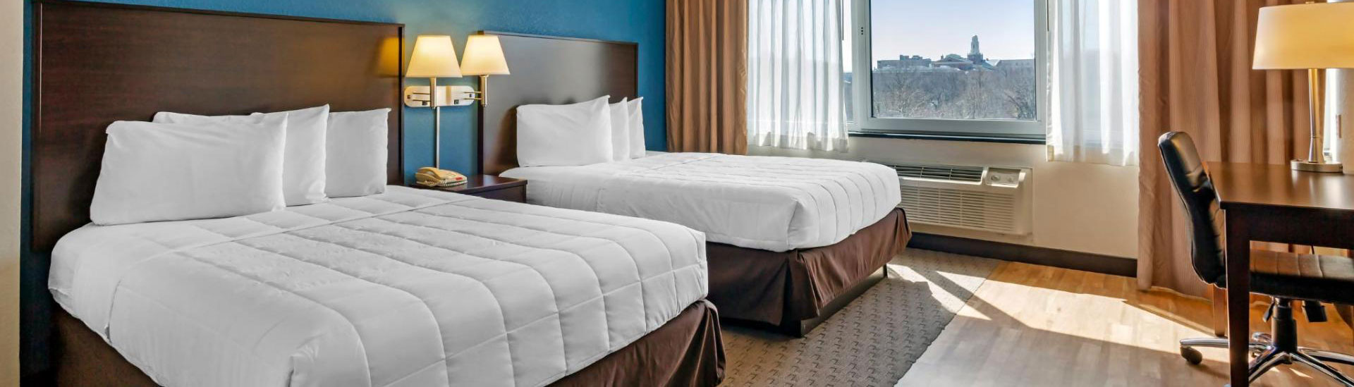 two double beds room